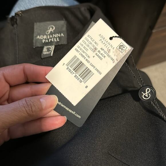 Adrianna Papell KNIT CREPE MIDI CAPE DRESS Dress classic size 4 - Picture 4 of 4